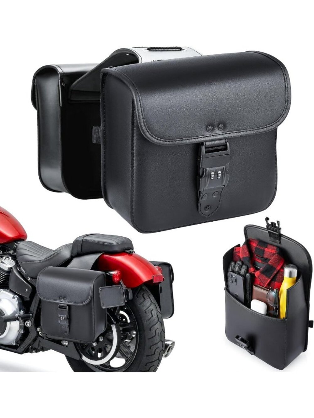 Universal 16L Motorcycle Saddlebags - Heavy Duty, Waterproof, Easy Mount, Secure